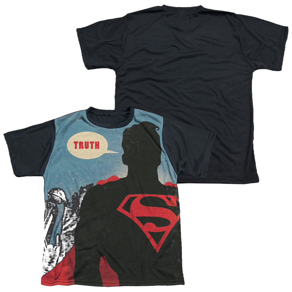 Superman Truth - Youth Black Back T-Shirt Youth Black Back T-Shirt (Ages 8-12) Superman   