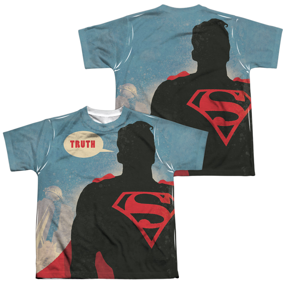 Superman Truth (Front/Back Print) - Youth All-Over Print T-Shirt Youth All-Over Print T-Shirt (Ages 8-12) Superman   