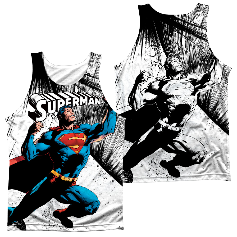 Superman To Infinity (Front/Back Print) - Men's All Over Print Tank Top Men's All Over Print Tank Superman   