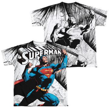 Superman To Infinity youth all-over print t-shirt for ages 8 to 12