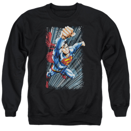 Superman Faster Than - Men's Crewneck Sweatshirt Men's Crewneck Sweatshirt Superman   