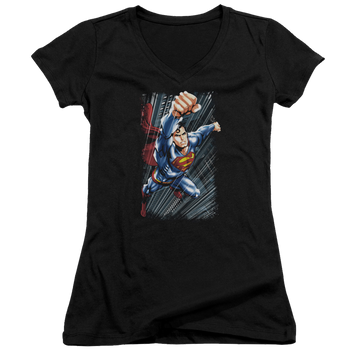 Superman Faster Than - Juniors V-Neck T-Shirt Juniors V-Neck T-Shirt Superman   