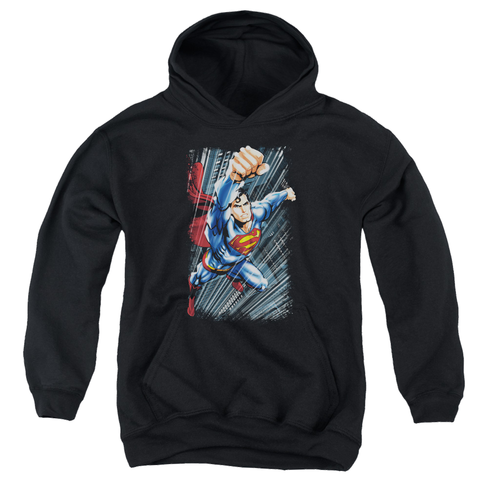 Superman Faster Than - Youth Hoodie Youth Hoodie (Ages 8-12) Superman   