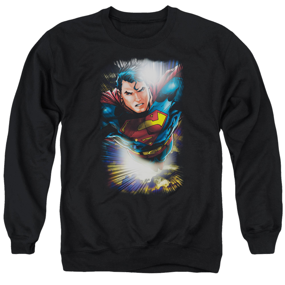 Superman In The Sky - Men's Crewneck Sweatshirt Men's Crewneck Sweatshirt Superman   