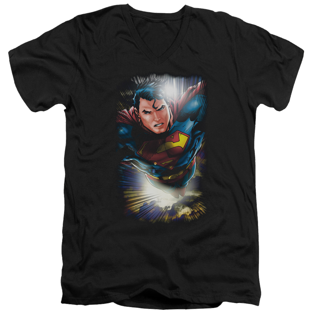 Superman In The Sky - Men's V-Neck T-Shirt Men's V-Neck T-Shirt Superman   