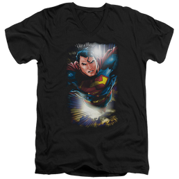 Superman In The Sky - Men's V-Neck T-Shirt Men's V-Neck T-Shirt Superman   