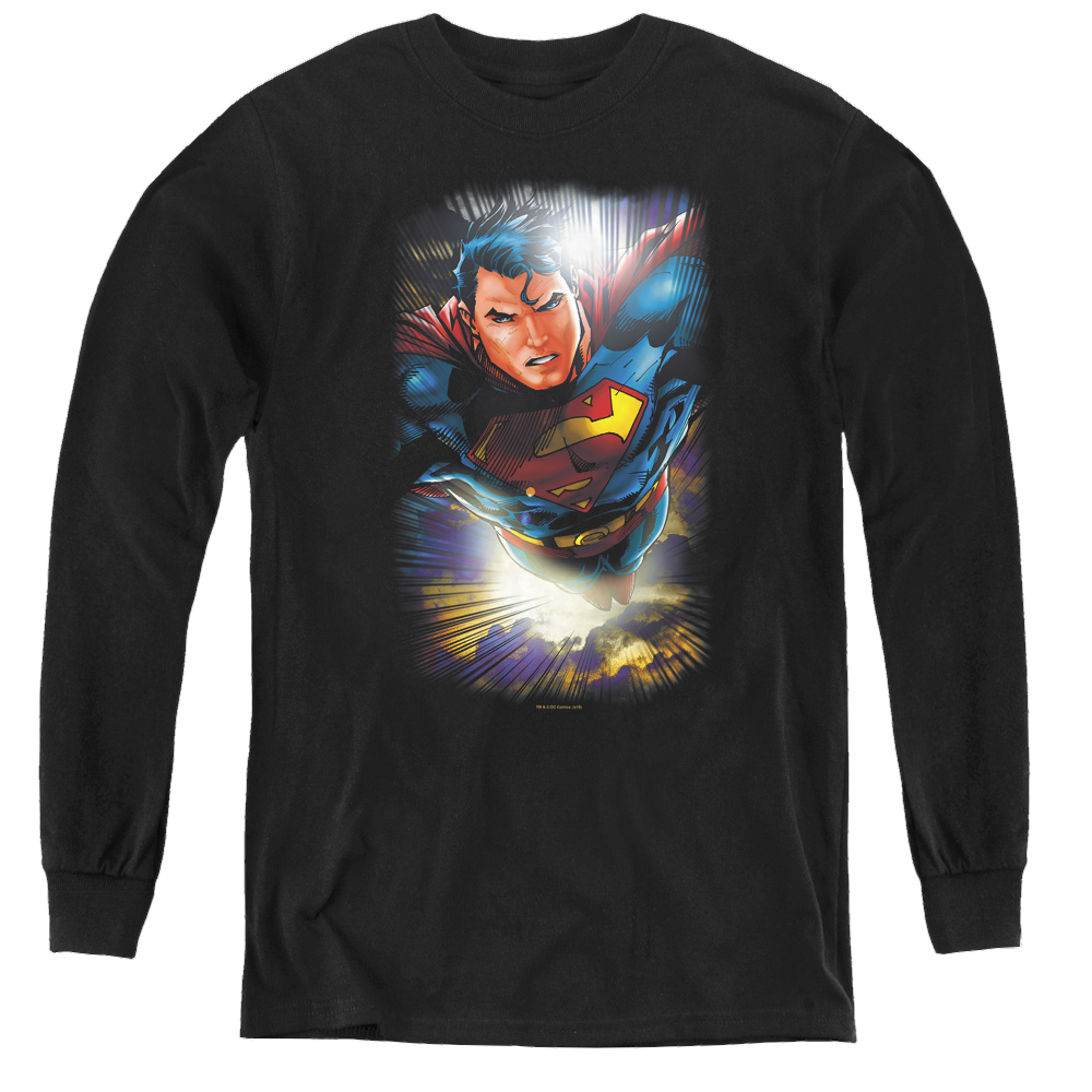 Superman In The Sky - Youth Long Sleeve T-Shirt Youth Long Sleeve T-Shirt Superman   