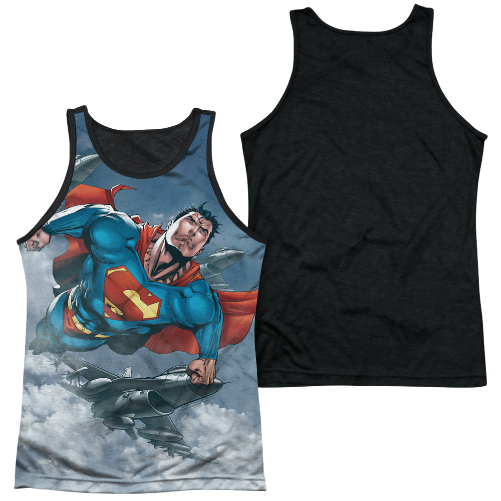Superman In The Sky - Men's Black Back Tank Top Men's Black Back Tank Superman   