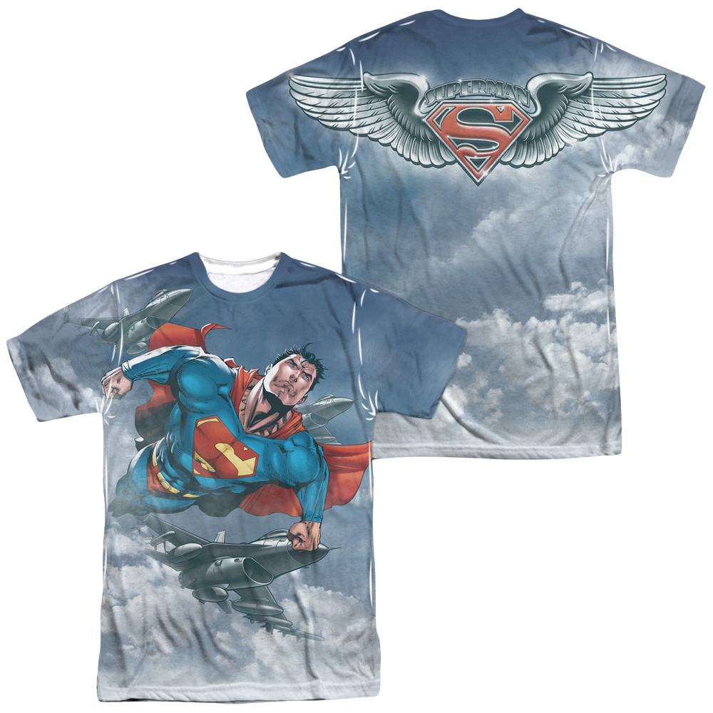 Superman In Formation (Front/Back Print) - Men's All-Over Print T-Shirt Men's All-Over Print T-Shirt Superman   