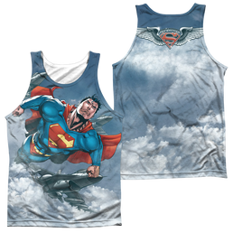 Superman In Formation (Front/Back Print) - Men's All Over Print Tank Top Men's All Over Print Tank Superman   