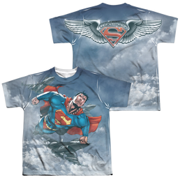 Superman In Formation (Front/Back Print) - Youth All-Over Print T-Shirt Youth All-Over Print T-Shirt (Ages 8-12) Superman   