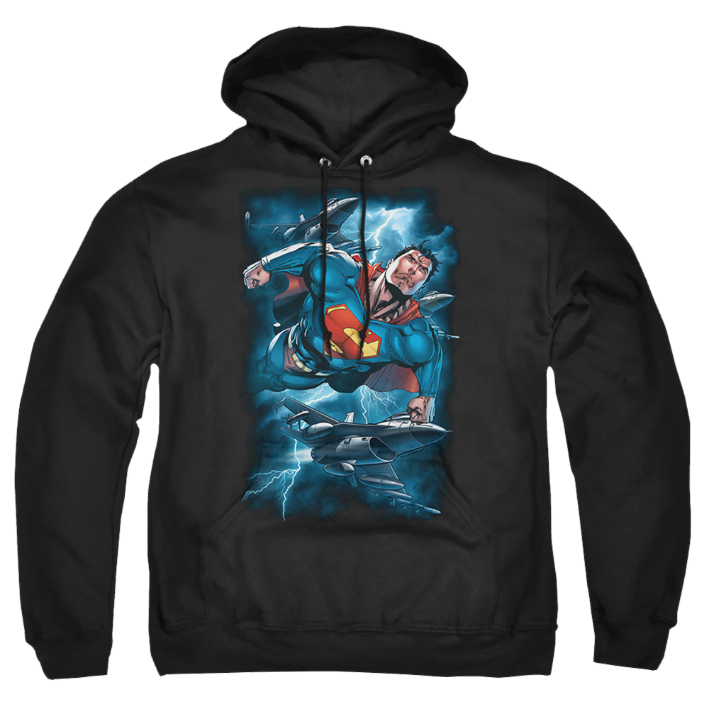Superman Stormy Flight - Pullover Hoodie Pullover Hoodie Superman   