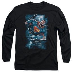 Superman Stormy Flight - Men's Long Sleeve T-Shirt Men's Long Sleeve T-Shirt Superman   