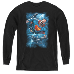 Superman Stormy Flight - Youth Long Sleeve T-Shirt Youth Long Sleeve T-Shirt Superman   