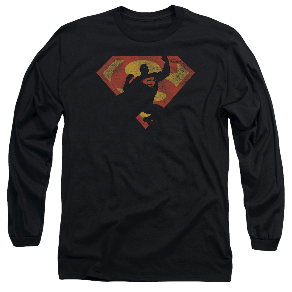 Superman S Shield Knockout - Men's Long Sleeve T-Shirt Men's Long Sleeve T-Shirt Superman   
