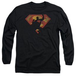 Superman S Shield Knockout - Men's Long Sleeve T-Shirt Men's Long Sleeve T-Shirt Superman   