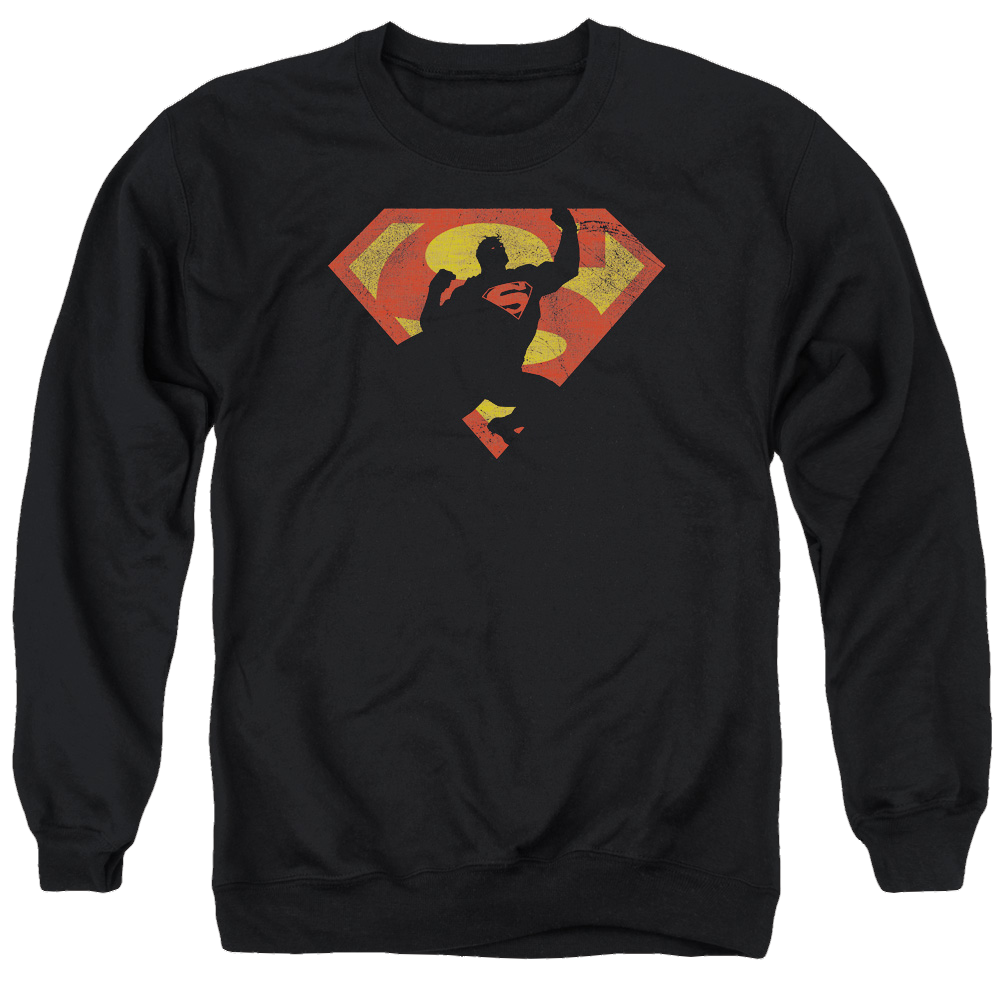 Superman S Shield Knockout - Men's Crewneck Sweatshirt Men's Crewneck Sweatshirt Superman   