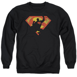 Superman S Shield Knockout - Men's Crewneck Sweatshirt Men's Crewneck Sweatshirt Superman   
