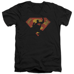 Superman S Shield Knockout - Men's V-Neck T-Shirt Men's V-Neck T-Shirt Superman   
