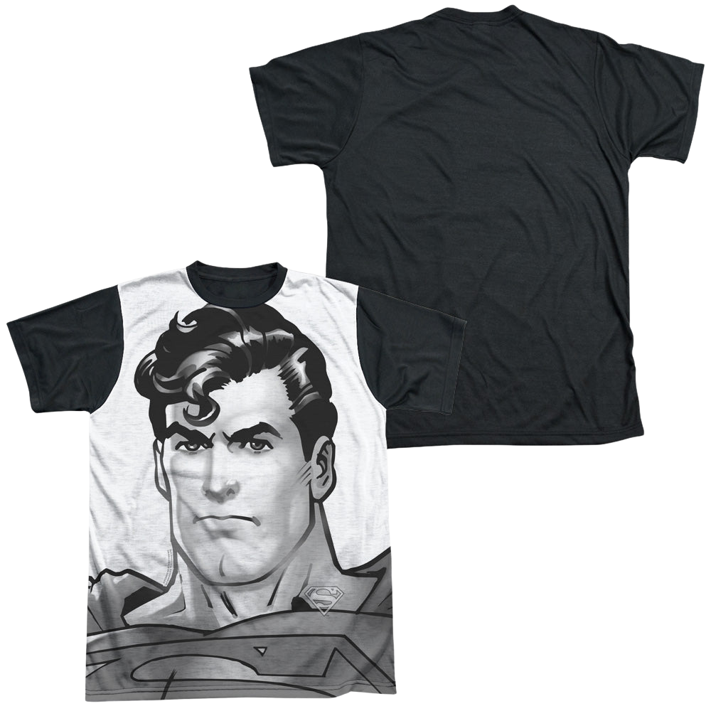Superman Bw Supes Head - Men's Black Back T-Shirt Men's Black Back T-Shirt Superman   