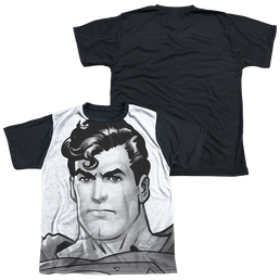 Superman Bw Supes Head - Youth Black Back T-Shirt Youth Black Back T-Shirt (Ages 8-12) Superman   