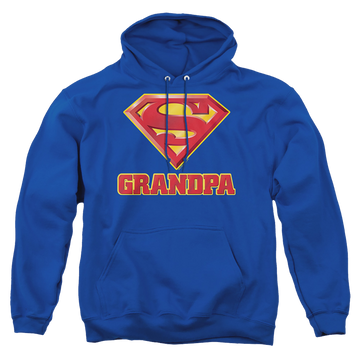 Royal pullover hoodie with Superman Super Grandpa graphic