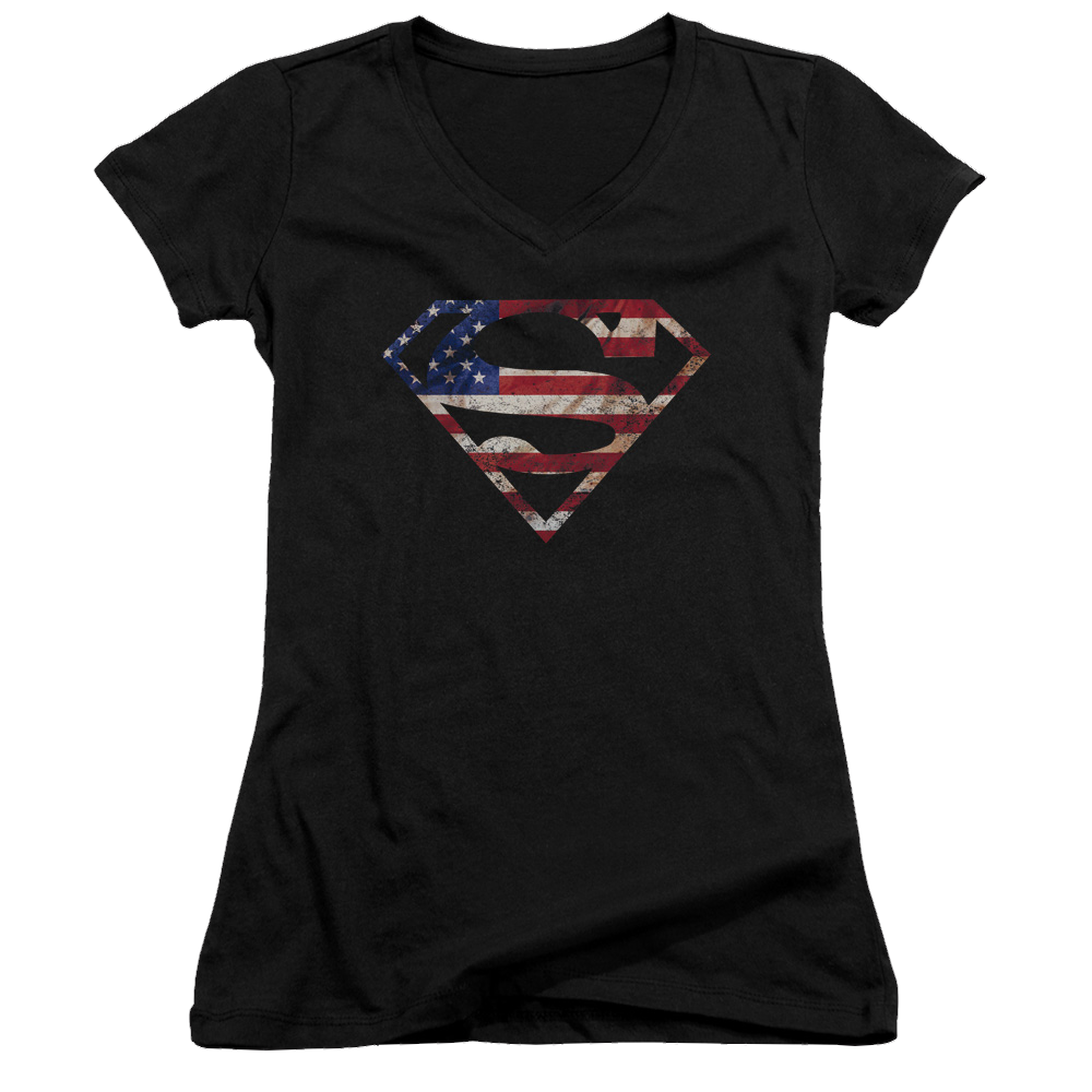 Superman Super Patriot - Juniors V-Neck T-Shirt Juniors V-Neck T-Shirt Superman   