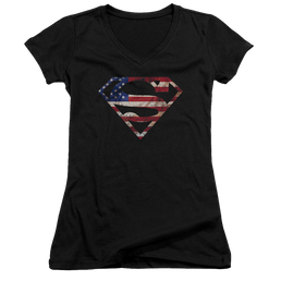 Superman Super Patriot - Juniors V-Neck T-Shirt Juniors V-Neck T-Shirt Superman   