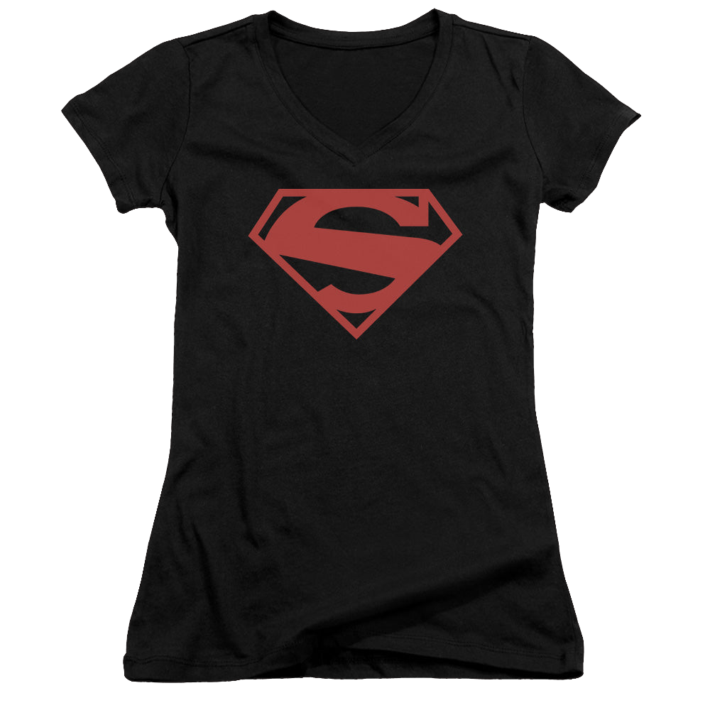 Superman 52 Red Block - Juniors V-Neck T-Shirt Juniors V-Neck T-Shirt Superman   