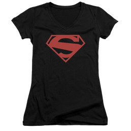 Superman 52 Red Block - Juniors V-Neck T-Shirt Juniors V-Neck T-Shirt Superman   