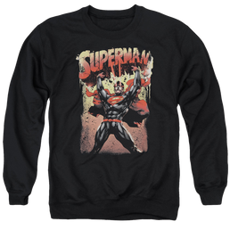 Superman Lift Up - Men's Crewneck Sweatshirt Men's Crewneck Sweatshirt Superman   