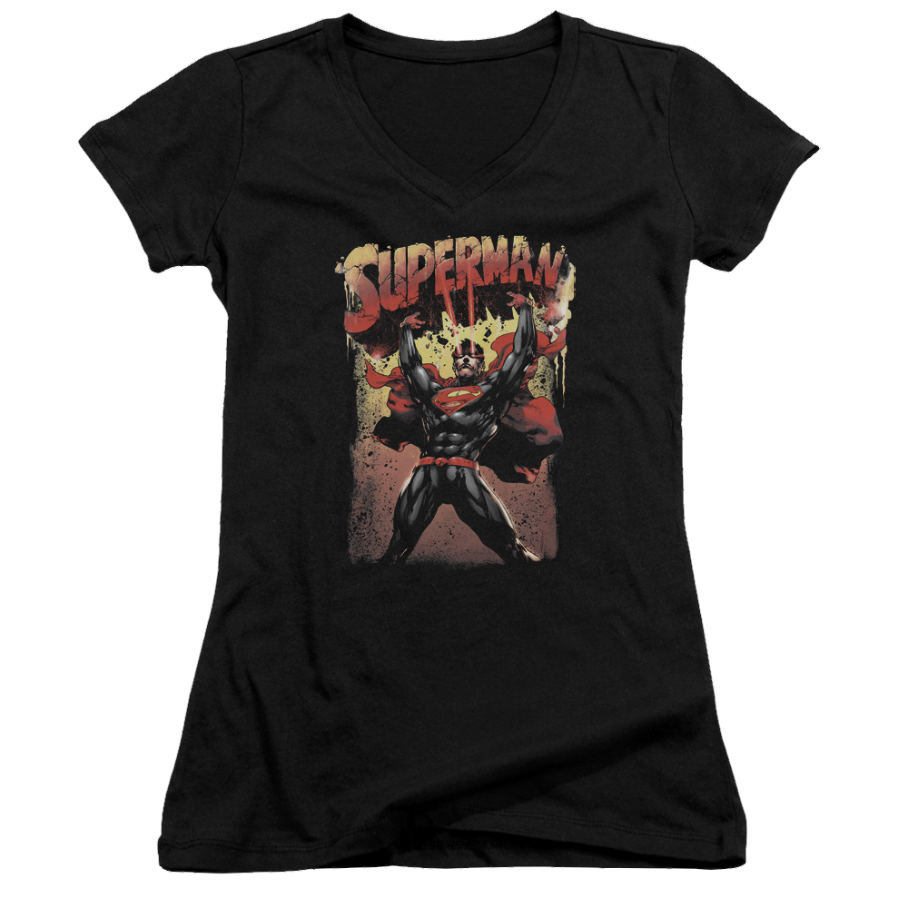 Superman Lift Up - Juniors V-Neck T-Shirt Juniors V-Neck T-Shirt Superman   
