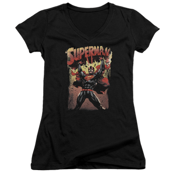 Superman Lift Up - Juniors V-Neck T-Shirt Juniors V-Neck T-Shirt Superman   