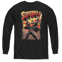 Superman Lift Up - Youth Long Sleeve T-Shirt Youth Long Sleeve T-Shirt Superman   