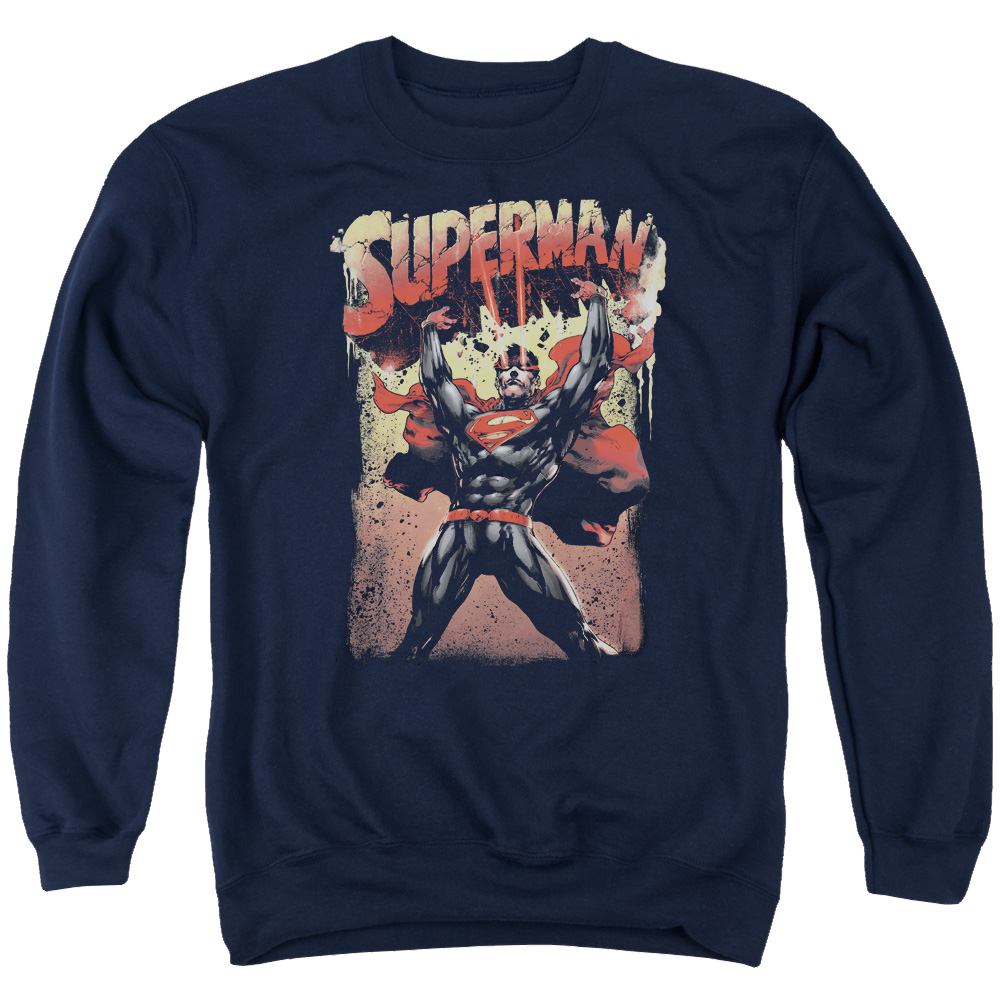 Superman Lift Up - Men's Crewneck Sweatshirt Men's Crewneck Sweatshirt Superman   