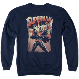 Superman Lift Up - Men's Crewneck Sweatshirt Men's Crewneck Sweatshirt Superman   