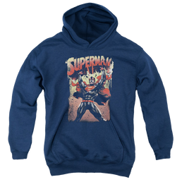 Superman Lift Up - Youth Hoodie Youth Hoodie (Ages 8-12) Superman   