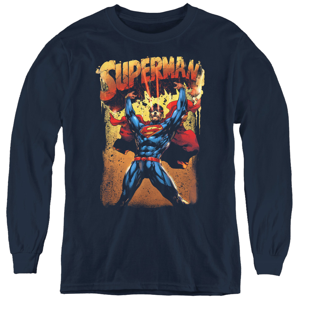 Superman Lift Up - Youth Long Sleeve T-Shirt Youth Long Sleeve T-Shirt Superman   