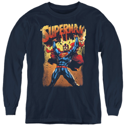 Superman Lift Up - Youth Long Sleeve T-Shirt Youth Long Sleeve T-Shirt Superman   
