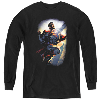 Black youth long sleeve t-shirt with Superman Ck Superstar graphic