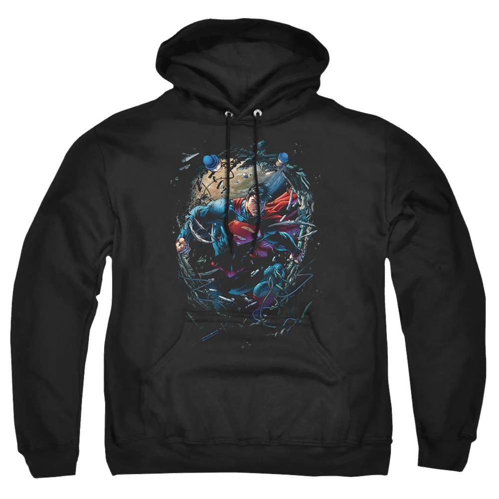 Superman Breaking Space - Pullover Hoodie Pullover Hoodie Superman   