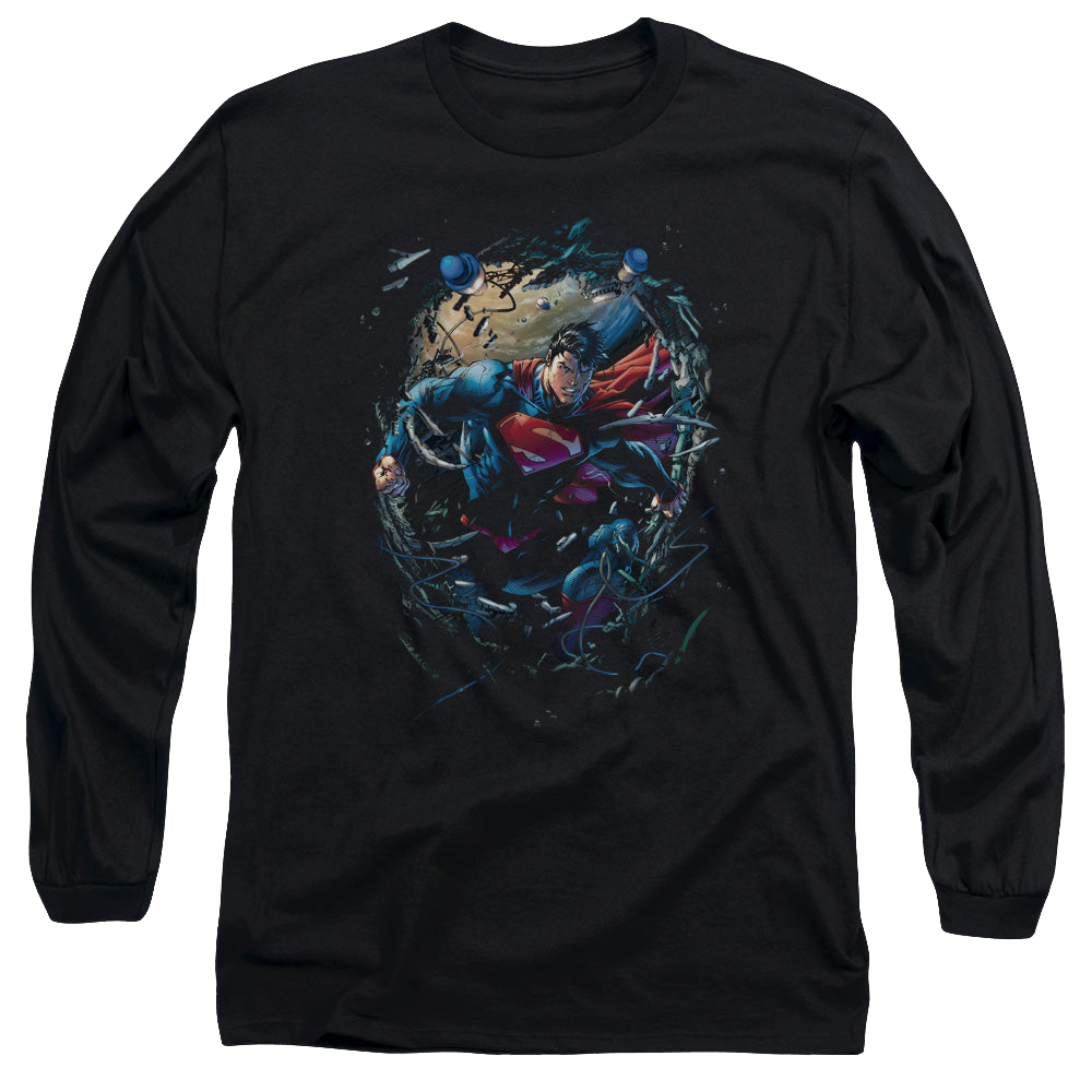 Superman Breaking Space - Men's Long Sleeve T-Shirt Men's Long Sleeve T-Shirt Superman   