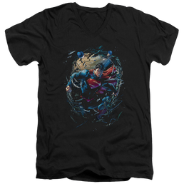 Superman Breaking Space - Men's V-Neck T-Shirt Men's V-Neck T-Shirt Superman   