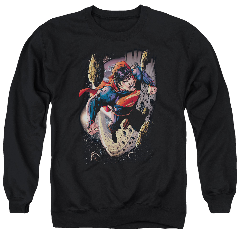 Superman Orbit - Men's Crewneck Sweatshirt Men's Crewneck Sweatshirt Superman   