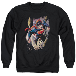 Superman Orbit - Men's Crewneck Sweatshirt Men's Crewneck Sweatshirt Superman   