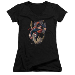 Superman Orbit - Juniors V-Neck T-Shirt Juniors V-Neck T-Shirt Superman   