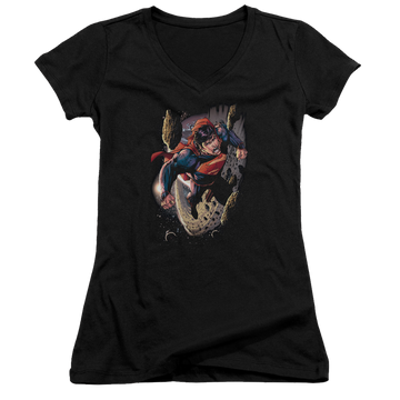 Superman Orbit - Juniors V-Neck T-Shirt Juniors V-Neck T-Shirt Superman   