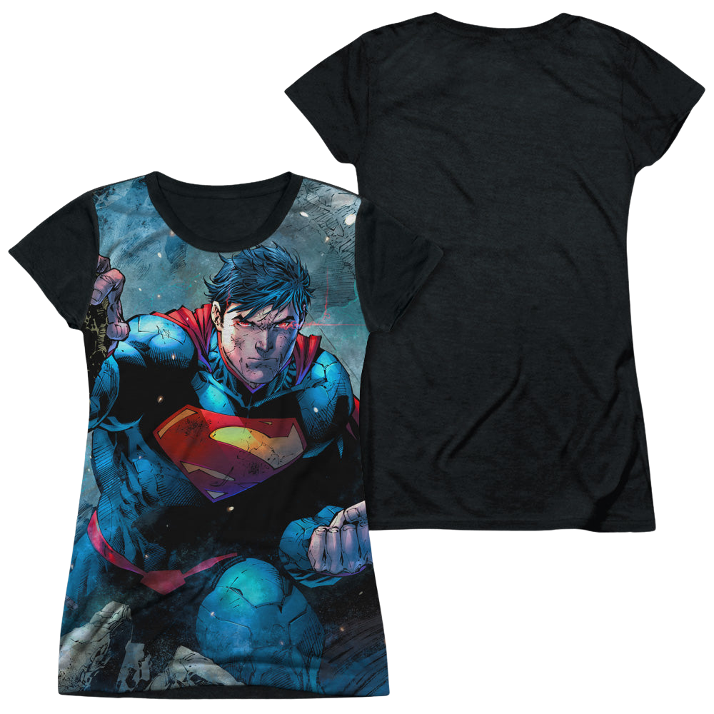 Superman Rumble - Juniors Black Back T-Shirt Juniors Black Back T-Shirt Superman   