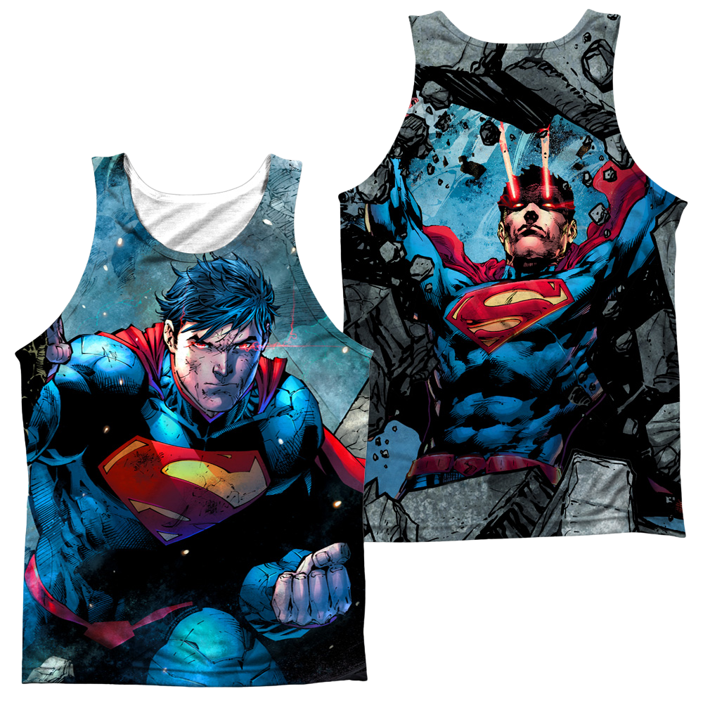 Superman Rumble (Front/Back Print) - Men's All Over Print Tank Top Men's All Over Print Tank Superman   