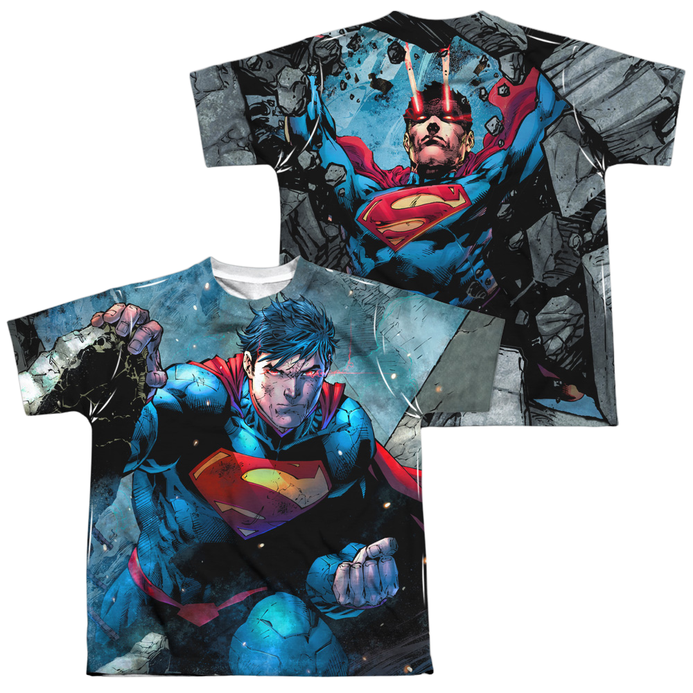 Superman Rumble (Front/Back Print) - Youth All-Over Print T-Shirt Youth All-Over Print T-Shirt (Ages 8-12) Superman   